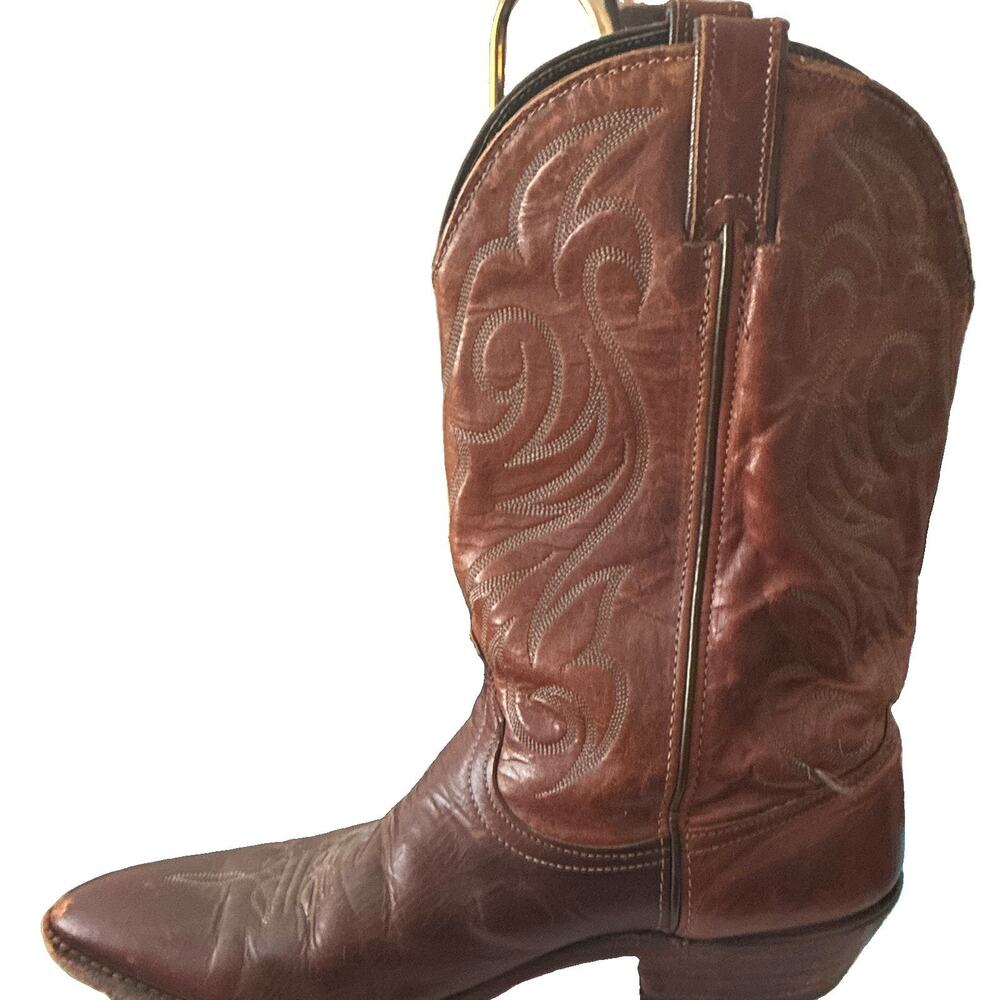 Vintage Code West Mens Brown Leather Western Cowboy Boots US Size 11